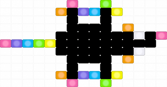 [read description] Black rat with glowing rainbow accents - black,orange,pink