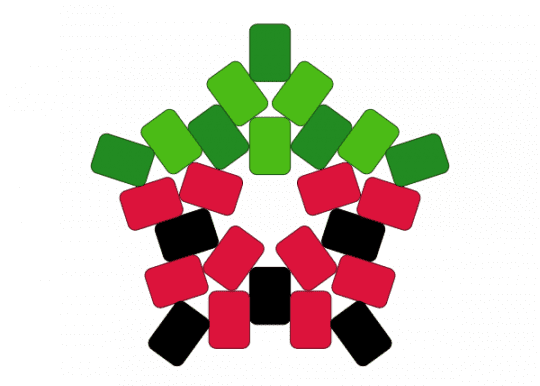 Watermelon star - food, fruit, green, nature, red, sweet