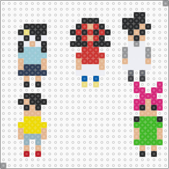Mini bob’s burgers family figures - beige,yellow,green,colorful,adult swim,cute,cartoon,show