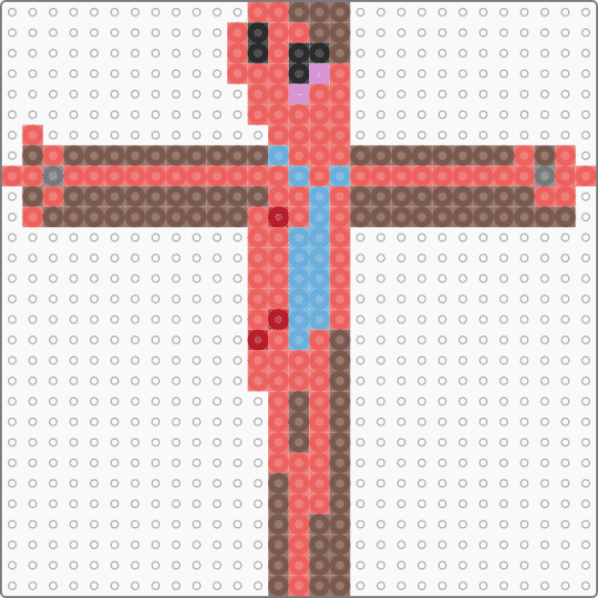 Allan on a cross from smiling friends - red,tan