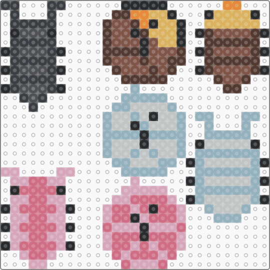 Isopods 1 - beige,light blue,pink
