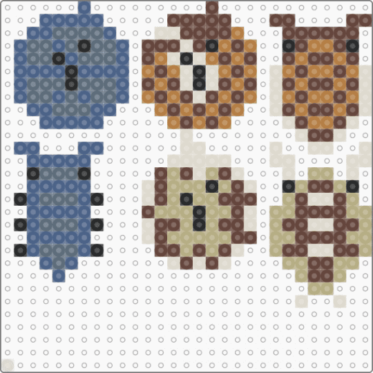 Isopods 6 - beige,brown,blue