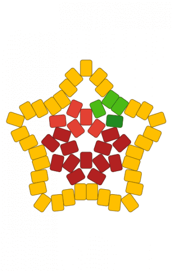 Tomato in a yellow star - red, whimsical, yellow