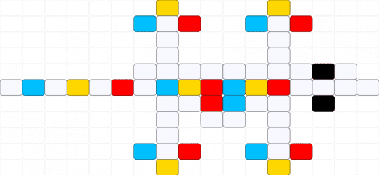 Primary color lizard [read description] - white,red,light blue