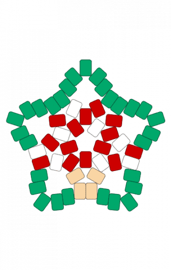 mushroom star - fungi, green, nature, red