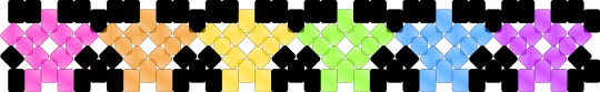 Clear rainbow star on black xbase - black, colorful, green, orange, purple