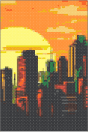 Sky - sunset,city,sky,silhouette,orange,black