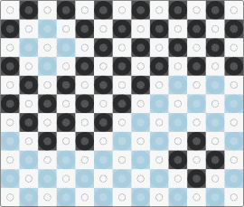 Duo2 - checkered,yin yang,panel,black,light blue