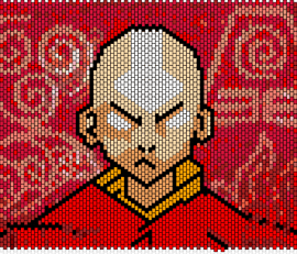 Aang Red - aang,avatar,atla,portrait,panel,anime,character,tv show,red,tan