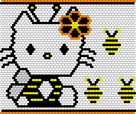 Bumble Bee Hello Kitty - hello kitty,bees,costume,cute,flower,sanrio,white,yellow,black,orange