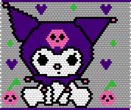 Kuromi - kuromi,sanrio,panel,character,purple,white,gray