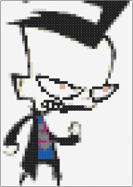 DIB :DDD - dib,invader zim,character,cartoon,tv show,black,white