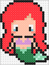 Ariel Havfrúgv - ariel,little mermaid,disney,character,chibi,movie,green,red,pink