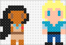 Pocahontas og John Smith - pocahontas,john smith,disney,characters,chibi,movie,brown,black,teal,blonde,yellow,tan