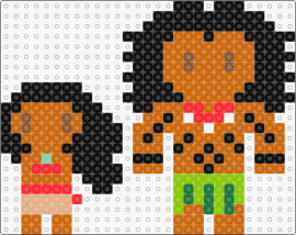 Moana og Maui - moana,maui,characters,diney,movie,chibi,brown,black,green