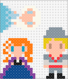 Elsa, Anna og Kristoff - frozen,elsa,anna,kristoff,characters,movie,chibi,disney,princess,light blue,gray,blue,orange