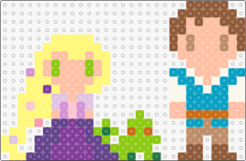 Rapunsel, Eugene og Pascal - rapunsel,eugene,pascal,disney,fairy tale,characters,chibi,blonde,purple,yellow,teal,tan