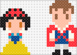 Snjóhvíta og Prinsurin - snow white,princess,disney,character,chibi,yellow,blue,pink,black