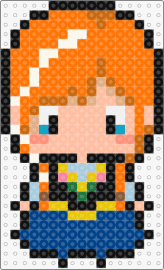 Anna - anna,frozen,character,chibi,disney,movie,animation,orange,blue