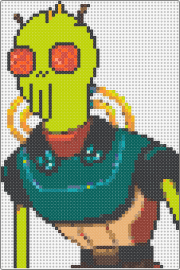 Krombopulos Michael - krombopulos michael,rick and morty,alien,character,cartoon,tv show,green,red