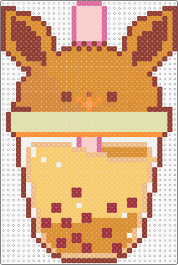 Eevee bubble tea - eevee,boba,pokemon,drink,cute,animal,video game,anime,food,bubble tea,tea,gaming,red,orange,yellow