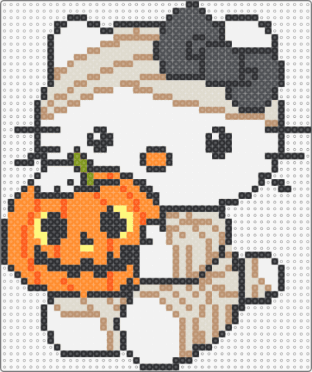 Mummy hello kitty halloween - hello kitty,halloween,pumpkin,mummy,costume,trick or treat,sarnrio,character,kawaii,sanrio,cartoon,holiday,spooky,white,orange,beige