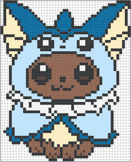 Eevee vaporeon poncho - blue, eevee, light blue, pokemon, tan, vaporeon