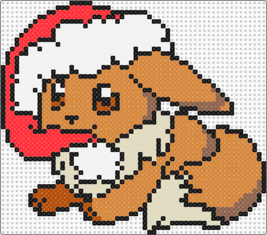 Eevee  eating Santa's hat - orange