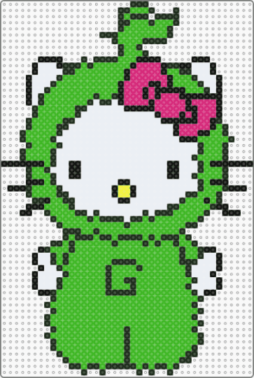 Hello kitty dressed as grinch - green