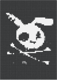 bunny - bunny,crossbones,skull,panel,spooky,rabbit,white,black