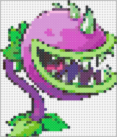 Planta carnívora PvZ 2 - chomper,plants vs zombies,venus flytrap,teeth,character,video game,purple,pink,green