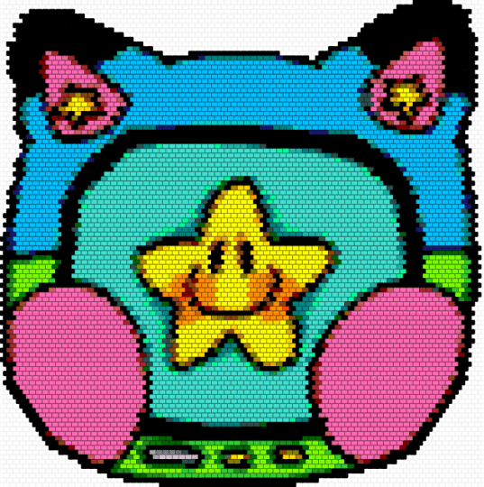 fursona pattern - pink,light blue,yellow