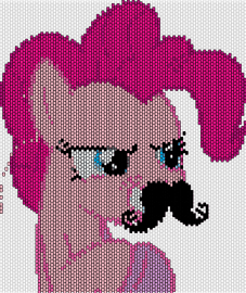 Pinky stache - pinkypie,mlp,mustache,my little pony,character,pink,black