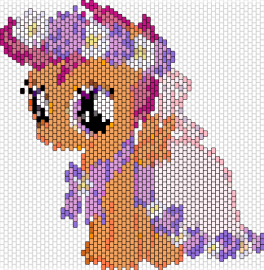 Scootaloo - scootaloo,mlp,my little pony,character,cute,flowers,veil,orange,purple,white