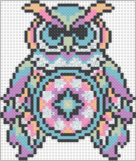 Glow Owl - light blue,pink