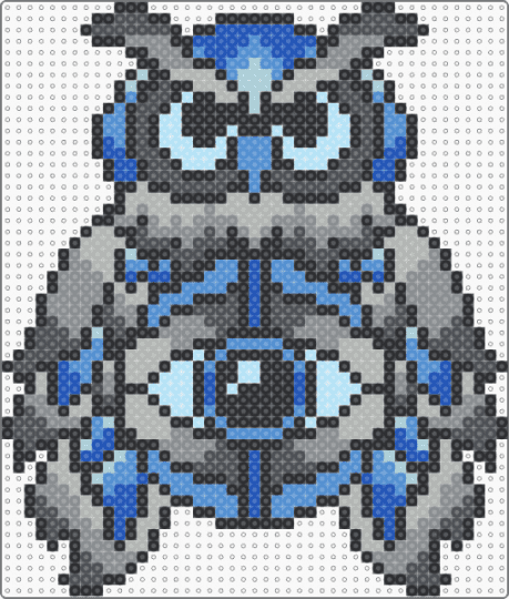 Blur Eye Owl - light blue,gray,beige