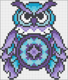 Purple Turquoise Owl - owl,edc,festival,bird,colorful,music,icy,animal,purple,light blue,turquoise