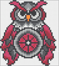 Red Gray Owl - owl,edc,festival,bird,colorful,music,animal,red,gray