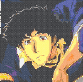 Spike 2 - spike spiegel,cowboy bebop,anime,tv show,dark,portrait,yellow,black,blue