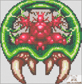 metroid - metroid,larvae,video game,creature,alien,brain,green,red,tan