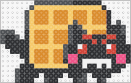 tac nyan - tac nyan,nyan cat,waffle,black,orange,tan