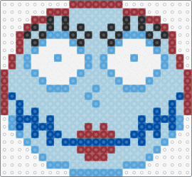 Sally Coaster - sally,nightmare before christmas,character,coaster,movie,halloween,face,light blue,blue,red,white