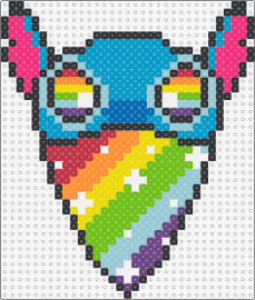 Rainbow Bandana Stitch - stitch,lilo and stitch,bandana,trippy,rainbow,masked,character,disney,rave,color