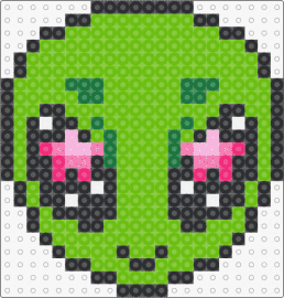 Alien Face - alien,extraterrestrial,space,cute,happy,green,pink