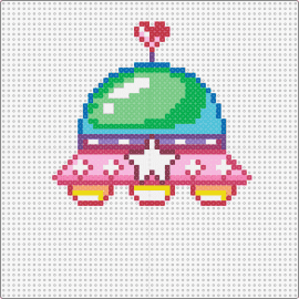 Cute UFO - ufo,alien,colorful,cute,space