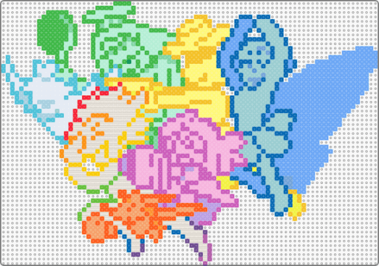 WITH YOUR POWERS COMBINED - aqua, blue, deltarune, flowery, green, light blue, orange, pink, seth, yellow
