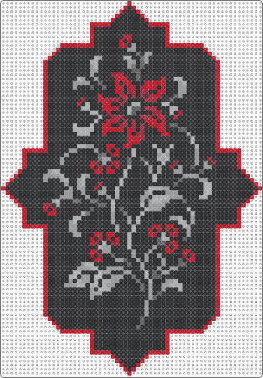 Gothic Rose Motif - gothic,rose,tapestry,nature,black,red,gray,goth,motif,flowers