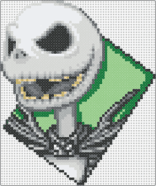 Jack Skellington - Kingdom Hearts - jack skellington,nightmare before christmas,kingdom hearts,movie,video game,animation,character,portrait,halloween,spooky,gray,green