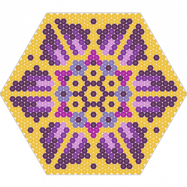 Mandala 1 - mandala,geometric,hexagon,colorful,trippy,hypnotic,purple,gold