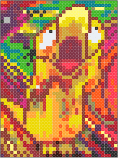 Psyduck Scream - yellow,red,orange,pokemon,psyduck,the scream